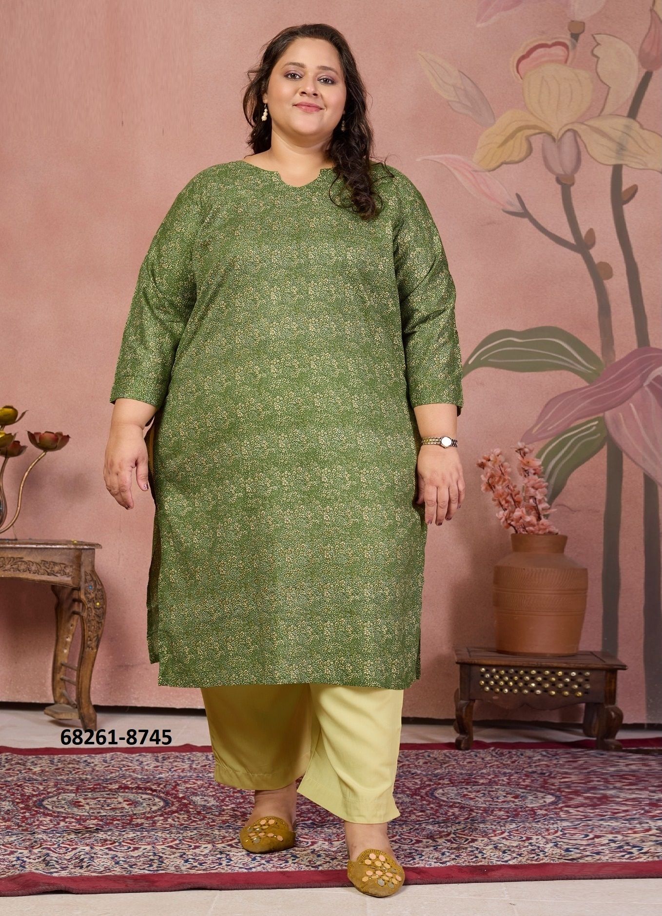 PLUS SIZE - KHUSHNUMA - Catalog # 68261 (Set of 4 Tops With Bottoms)