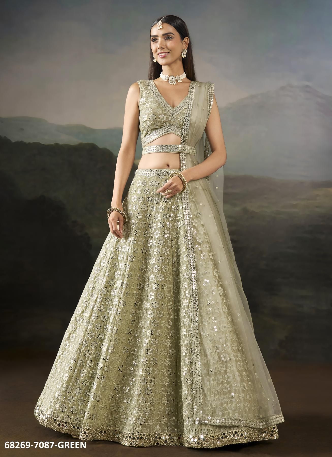 BUBBLY - Catalog # 68269 (Set of 3 Semi-Stitched Lehengas) BUBBLY - Catalog # 68269 (Set of 3 Semi-Stitched Lehengas)
