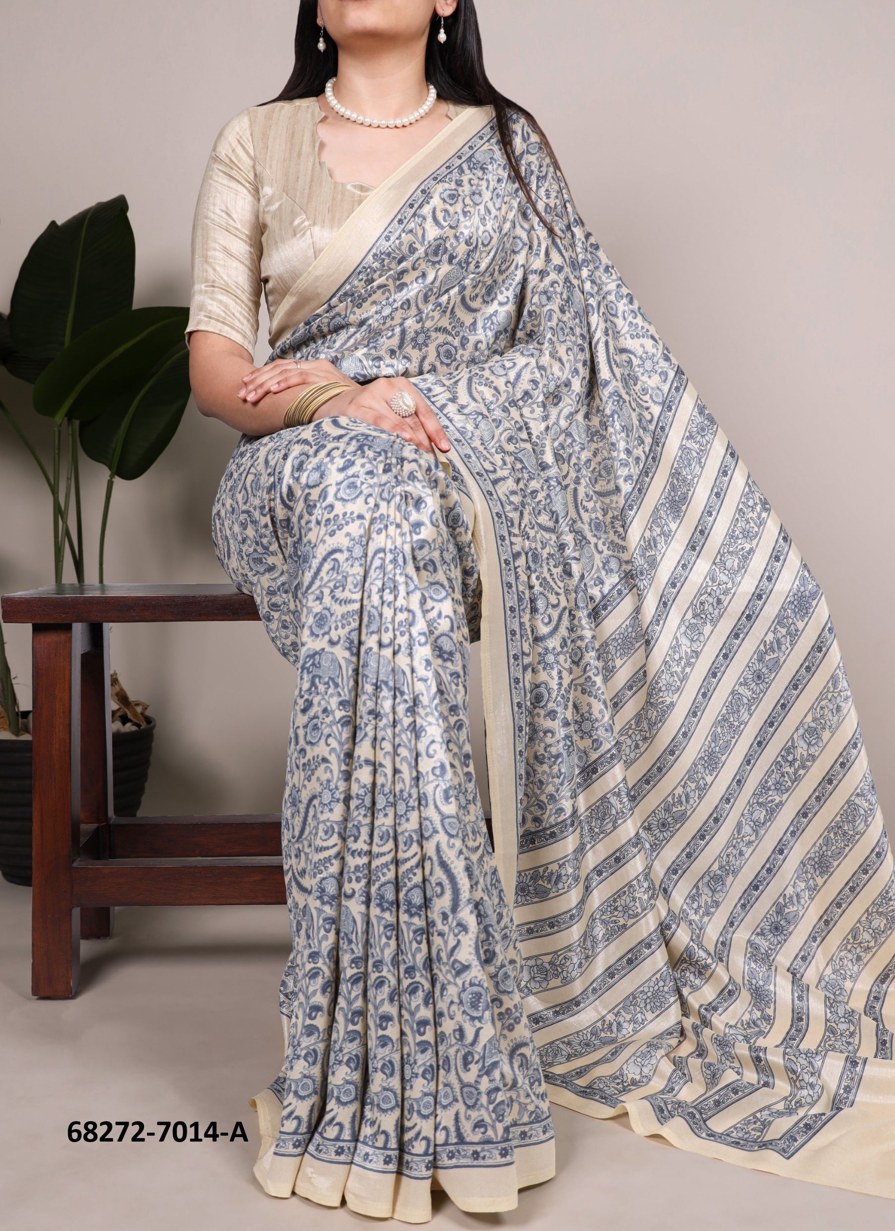 TUSSER PRINT - Catalog # 68272 (Set of 3 Sarees) TUSSER PRINT - Catalog # 68272 (Set of 3 Sarees)