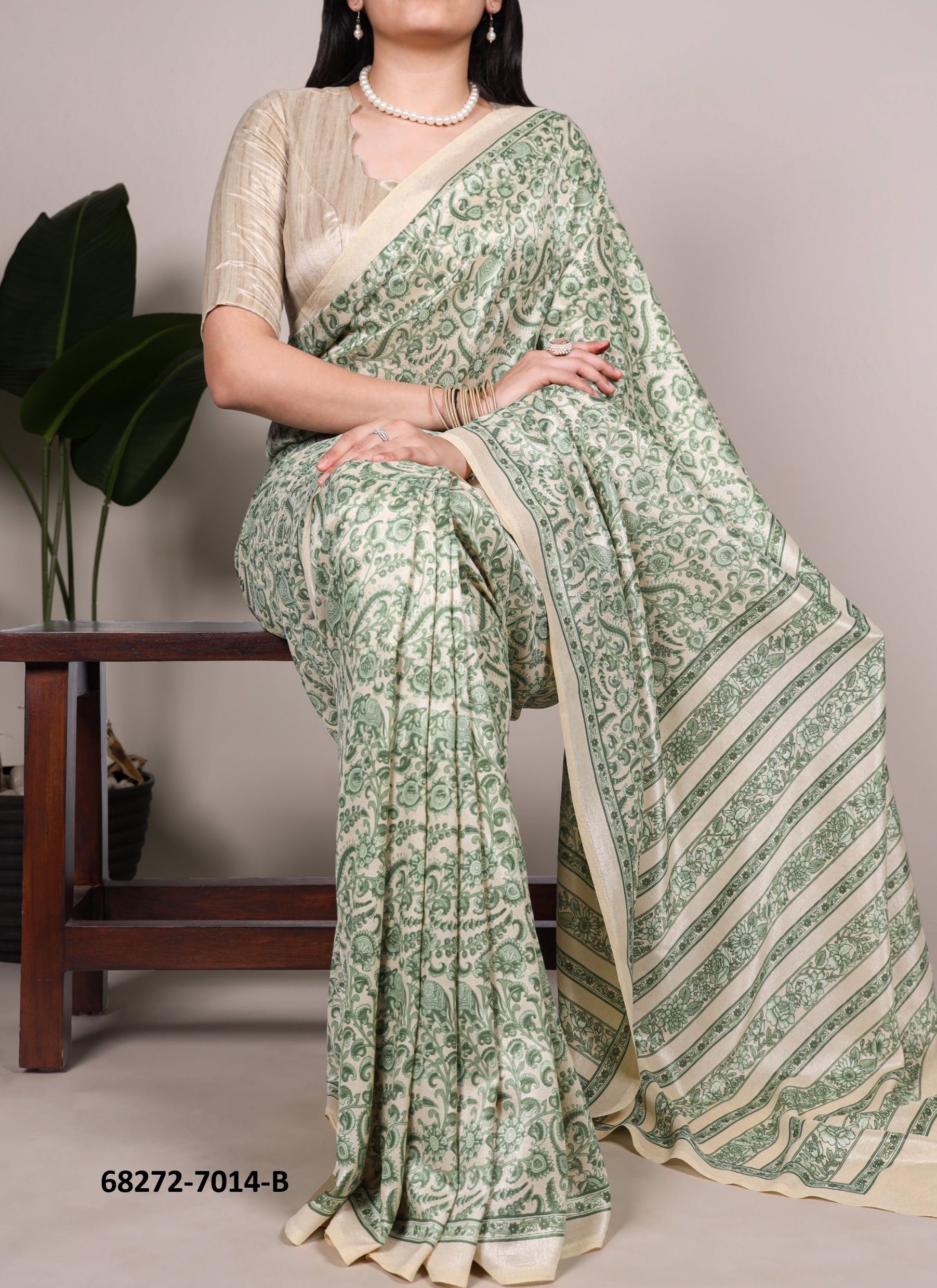 TUSSER PRINT - Catalog # 68272 (Set of 3 Sarees) TUSSER PRINT - Catalog # 68272 (Set of 3 Sarees)