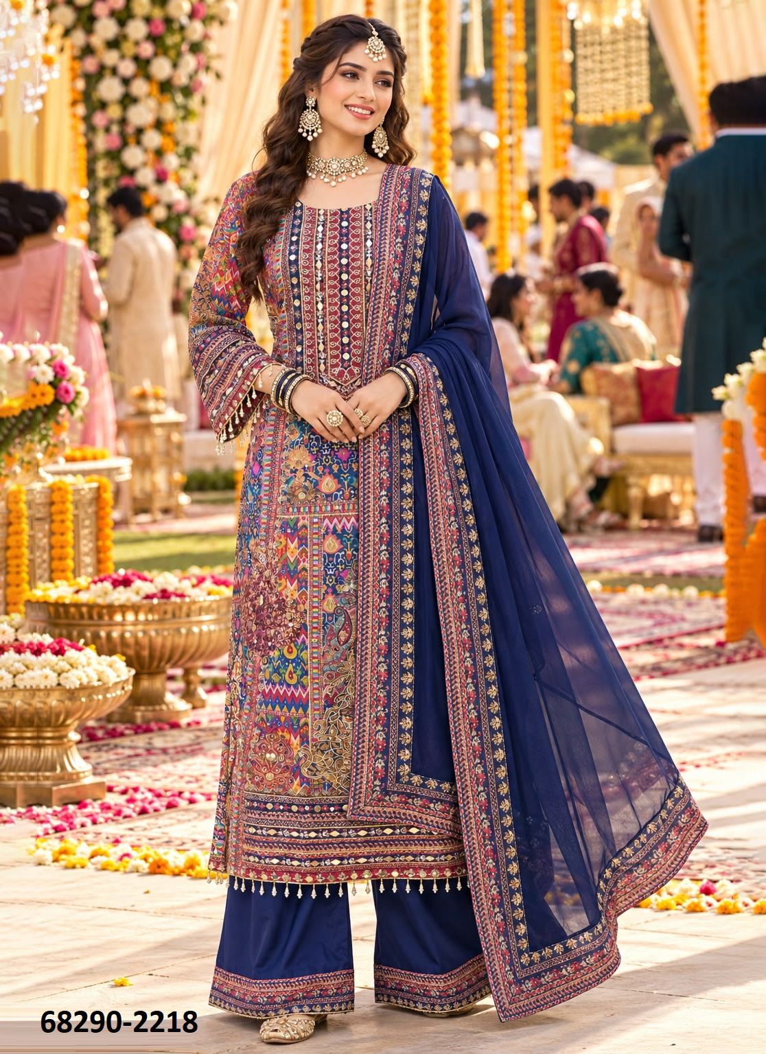 SAMUNDAR - Catalog # 68290 (Set of 3 Readymade Salwar Suits) SAMUNDAR - Catalog # 68290 (Set of 3 Readymade Salwar Suits)