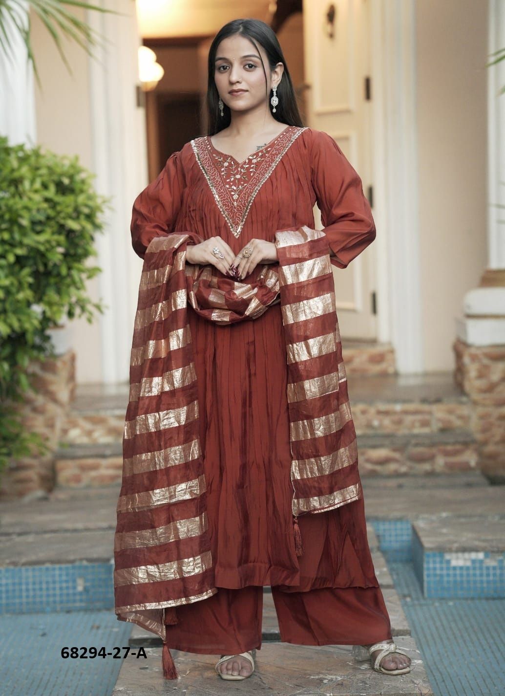 CARDIGAN - Catalog # 68294 (Set of 2 Readymade Salwar Suits) CARDIGAN - Catalog # 68294 (Set of 2 Readymade Salwar Suits)
