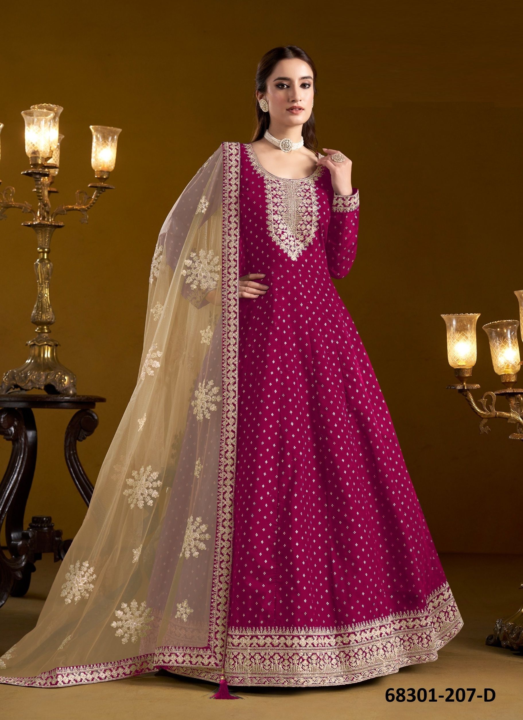 CHANDERI BUTTI - Catalog # 68301 (Set of 2 Readymade Salwar Suits)