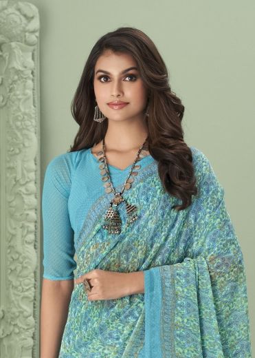RAGA GEORGETTE - CATALOG # 49840 (SET OF 12 SAREES)