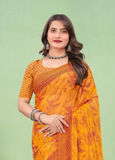 STAR CHIFFON 168 - CATALOG # 52100 (SET OF 12 SAREES)