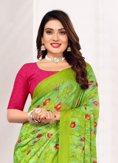 STAR CHIFFON 177 - CATALOG # 54024 (SET OF 12 SAREES)