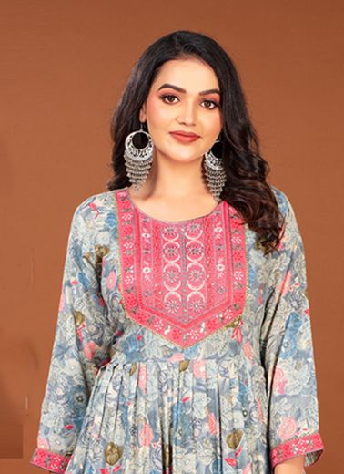 PALLAVI - CATALOG # 55171 (SET OF 6 READYMADE KURTIS)