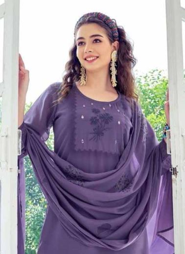 HAND CRAFT - CATALOG # 56849 (SET OF 4 READYMADE SUITS) by BRAND POONAM DESIGNER
