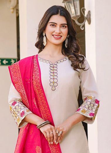 NISHA 2 - Catalog # 57014 (Set of 6 Readymade Salwar Suits) by Brand STROLLAY ®