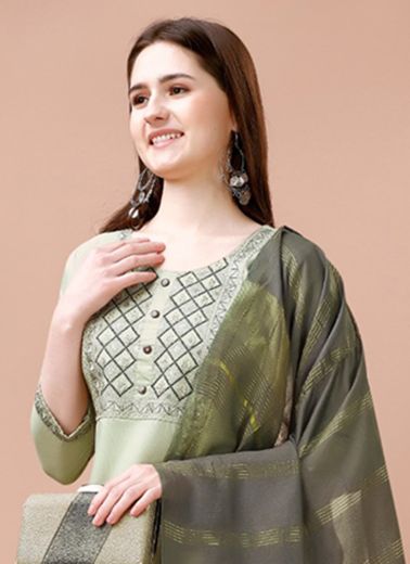 PINK-PISTA - Catalog # 57103 (Set of 2 Readymade Salwar Suits) by Brand STROLLAY ®