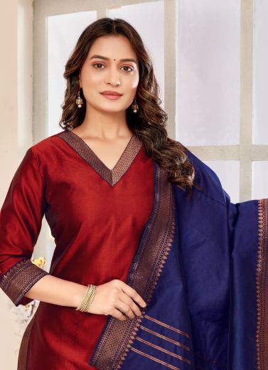 SILK AFFAIR 6 - Catalog # 58656 (Set of 5 Readymade Salwar Suits) by Brand DESI MUSE