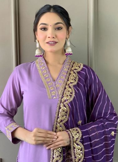 SUMMER HUES - Catalog # 58938 (Set of 3 Readymade Salwar Suits) by Brand DESI MUSE
