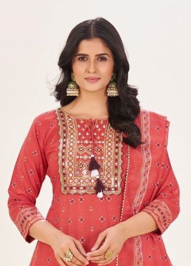 BAKU - Catalog # 59117 (Set of 6 Readymade Salwar Suits) by Brand BLUE HILLS