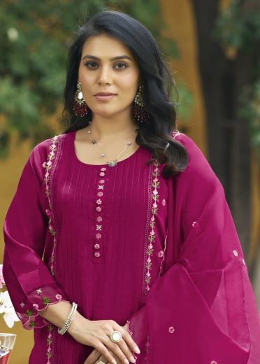 WOMIKA - Catalog # 59533 (Set of 6 Readymade Salwar Suits) by Brand WOODEE AHMEDABAD