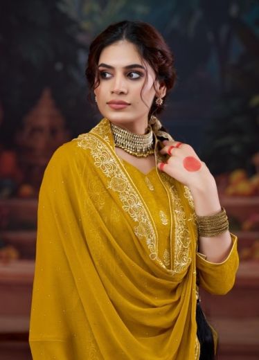 BINDU - Catalog # 59682 (Set of 4 Semi-Stitched / Un-Stitched Suits) by Brand KALARANG