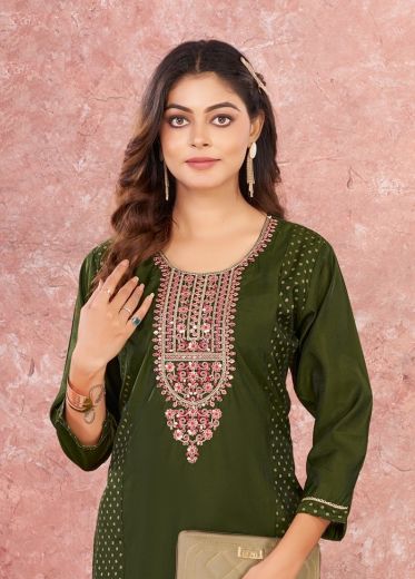 EESHA - Catalog # 59703 (Set of 6 Readymade Women's Kurtis / Tops) by Brand DEE CEE