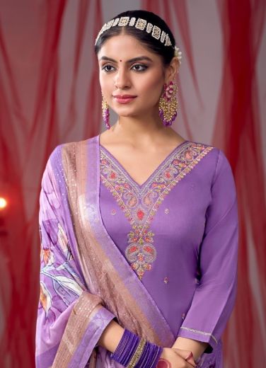 HADLEE - Catalog # 59717 (Set of 4 Semi-Stitched / Un-Stitched Suits) by Brand FOUR DOTS