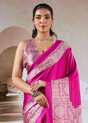 PURE AJRAKH PRINT 4 - Catalog # 59755 (Set of 6 Sarees) by Brand RAJTEX FABRICS