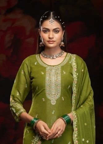 GELINA - Catalog # 59802 (Set of 4 Readymade Salwar Suits) by Brand KALARANG