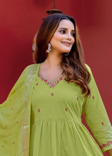 TANEJA - Catalog # 59866 (Set of 4 Readymade Salwar Suits) by Brand KADLEE FASHION