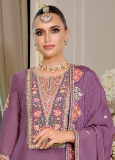 KIYARA - Catalog # 59872 (Set of 3 Readymade Salwar Suits) by Brand EBA LIFESTYLE