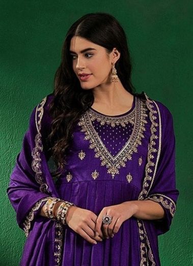 ANARKALI SERIES 256 - Catalog # 59951 (Set of 3 Readymade Salwar Suits) by Brand AABHARAN