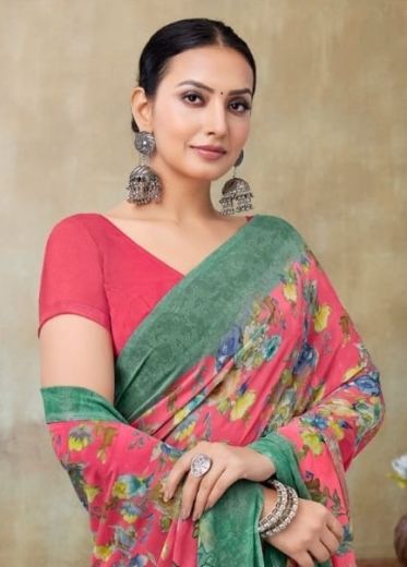 RAAGA GEORGETTE 21 - Catalog # 60001 (Set of 12 Sarees) by Brand RUCHI SAREES