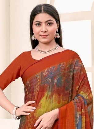 KAJAL CHIFFON 3 - Catalog # 60017 (Set of 6 Sarees) by Brand RUCHI SAREES