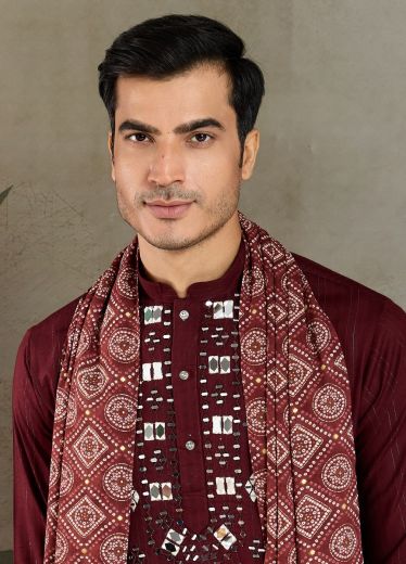THE HERITAGE HUES - Catalog # 60035 (Set of 4 Men's Ethnic Wear) by Brand AABHARAN