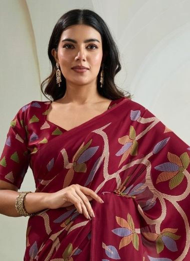 PURE AJRAKH PRINT 13 - Catalog # 60047 (Set of 6 Sarees) by Brand RAJTEX FABRICS