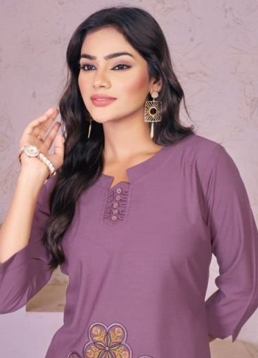 DUSTY CO-ORD SETS - Catalog # 60053 (Set of 3 Tops With Bottoms) by Brand MEHERIYA