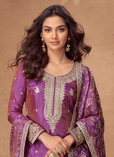 RADHA - Catalog # 60087 (Set of 4 Readymade Salwar Suits) by Brand AASHIRWAD