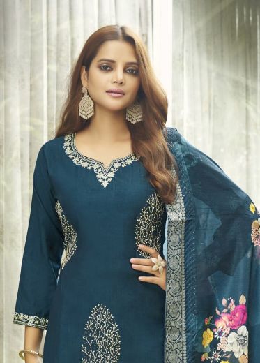 RITOO - Catalog # 60105 (Set of 6 Readymade Salwar Suits) by Brand WOODEE AHMEDABAD