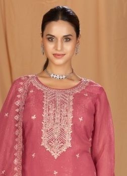 ENOCH - Catalog # 60176 (Set of 4 Semi-Stitched / Un-Stitched Suits) by Brand FOUR DOTS