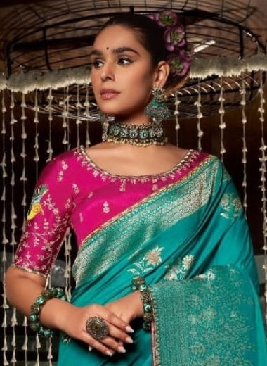 KRISHA - Catalog # 60183 (Set of 6 Sarees) by Brand KIRA FASHIONS