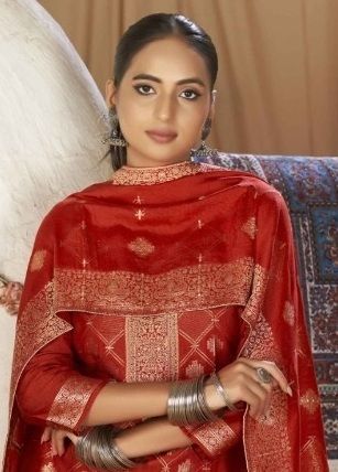 HANSHIKA 4 - Catalog # 60191 (Set of 6 Semi-Stitched / Un-Stitched Suits) by Brand KALARANG