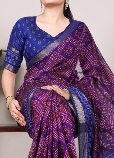BANDHANI SERIES 7046 - Catalog # 60210 (Set of 4 Sarees) by Brand JAGRAASA