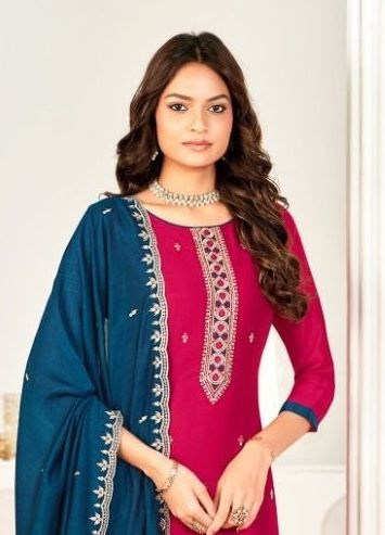 AARZOO - Catalog # 60220 (Set of 12 Readymade Salwar Suits) by Brand JAGRAASA