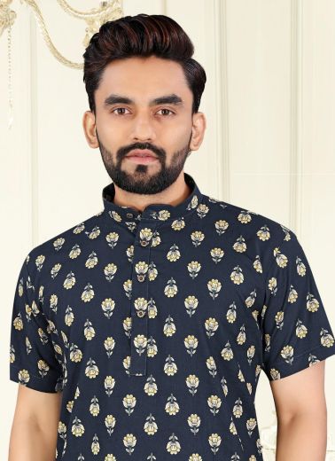 BOMBAY COTTON PRINT - Catalog # 60223 (Set of 4 Men's Ethnic Wear) by Brand SANGEET