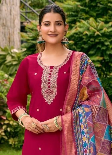 PIHU - Catalog # 60230 (Set of 6 Readymade Salwar Suits) by Brand OSSM