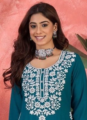WHITE RAYON - Catalog # 60260 (Set of 7 Readymade Women's Kurtis / Tops) MADE IN INDIA BY MEHERIYA