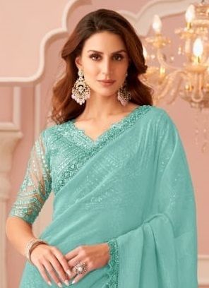 SALSA STYLE 8013 - Catalog # 60291 (Set of 6 Sarees) MADE IN INDIA BY THE FASHION HUB