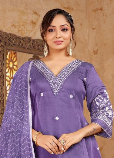 PURE MAL CHANDERI P26 - Catalog # 60369 (Set of 7 SIZE-SETS [Readymade Salwar Suits]) MADE IN INDIA BY JAGRAASA