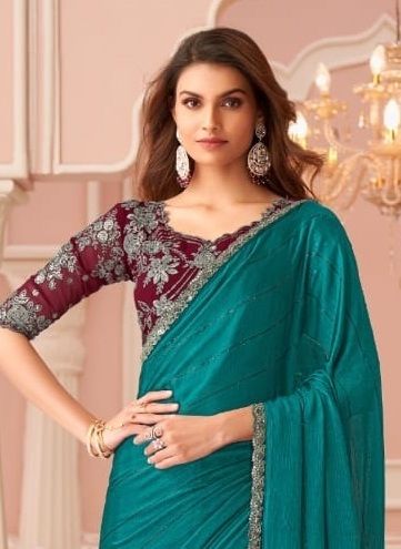 SALSA STYLE 8014 - Catalog # 60371 (Set of 6 Sarees) MADE IN INDIA BY THE FASHION HUB