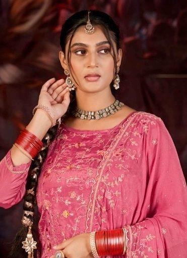 GOLDEN PEARL - Catalog # 60494 (Set of 4 Semi-Stitched / Un-Stitched Suits) MADE IN INDIA BY KALARANG