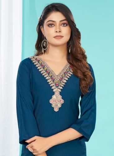 HARINI - Catalog # 60588 (Set of 6 Readymade Women's Kurtis / Tops) MADE IN INDIA BY DEE CEE
