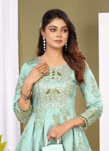 VASUDHA - Catalog # 60604 (Set of 6 Readymade Women's Kurtis / Tops) MADE IN INDIA BY DEE CEE
