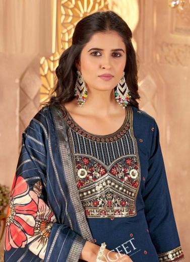 MEENAKSHI-2 - Catalog # 60610 (Set of 6 Readymade Salwar Suits) MADE IN INDIA BY SANGEET