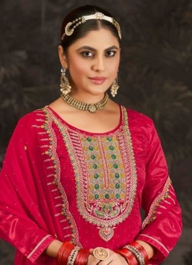 MANJALI - Catalog # 60648 (Set of 4 Semi-Stitched / Un-Stitched Suits) MADE IN INDIA BY FOUR DOTS