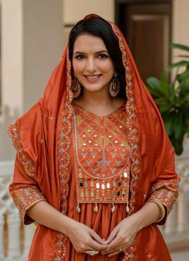 ROMAN SILK 126 - Catalog # 61041 (Set of 4 Readymade Salwar Suits) MADE IN INDIA BY MEHERIYA